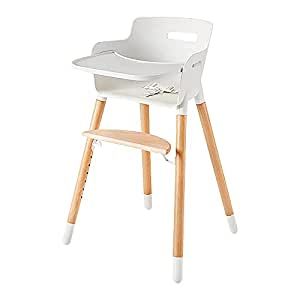 Ashtonbee Wooden High Chair for Babies and Toddlers, Sturdy Baby Highchairs, Baby Feeding Chair with Adjustable Wooden Chair Legs, Removable Tray, and Harness added by Meredith Michaels