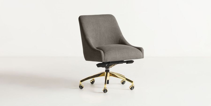 Elowen Swivel Desk Chair Fossil Linen added by Bethesda Home Stylist