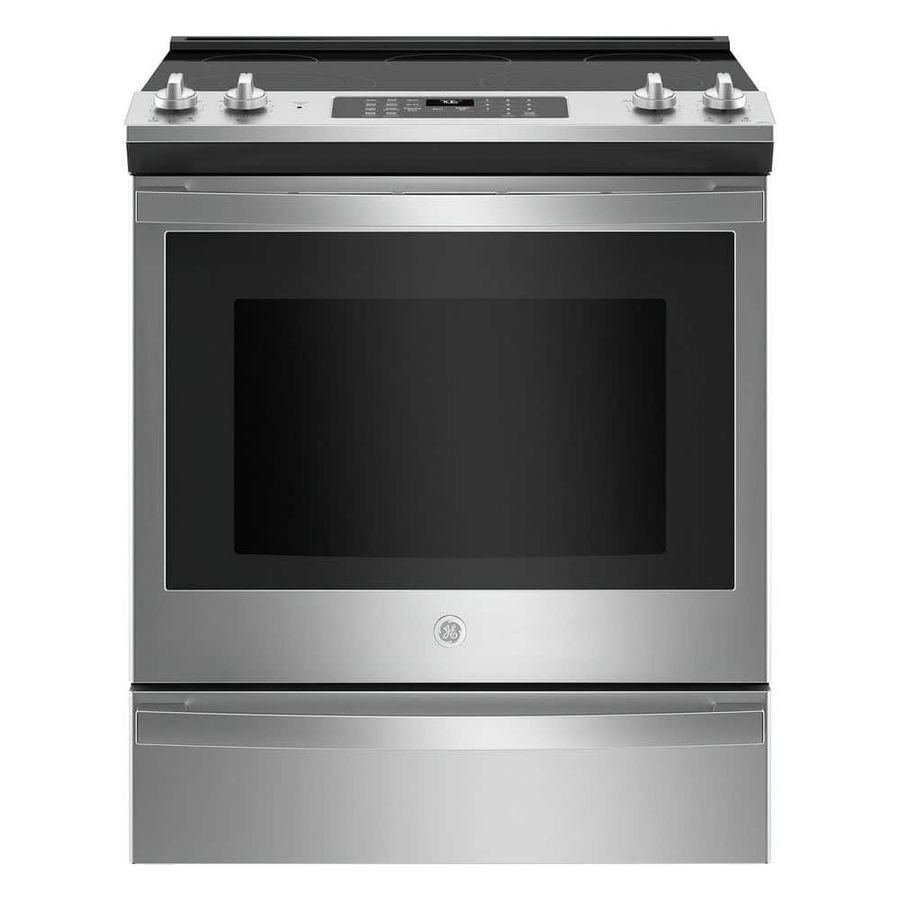 GE 30 in. 5.3 cu. ft. Slide-In Electric Range in Stainless Steel with Convection, Air Fry Cooking JS760SPSS - The Home Depot added by Dena Nihart
