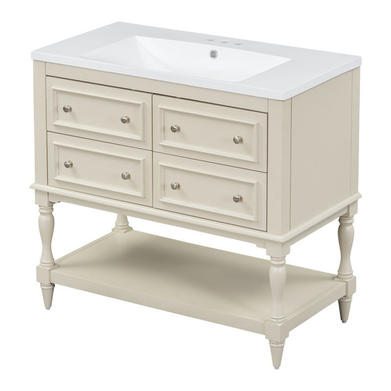 Charlton Home® Dorelus 36'' Single Bathroom Vanity with Resin Top | Wayfair added by Janine Springer