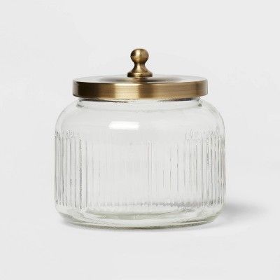 Small Glass Bath Canister Brass - Threshold™ added by April Meisner