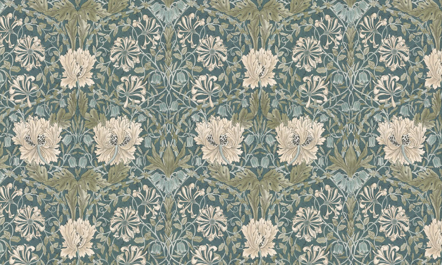 Pure Honeysuckle & Tulip by Morris - Peacock - Wallpaper : Wallpaper Direct added by Kacey Dillier