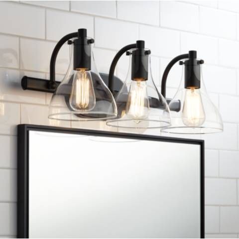 Possini Euro Sorren 20 1/2" Wide Black 3-Light Bath Light - #83A94 | Lamps Plus added by Nikki Rajnovich