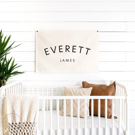 Baby Name Flag  Canvas Flag  Nursery Name Sign  Custom Name | Etsy added by Beverly Baron