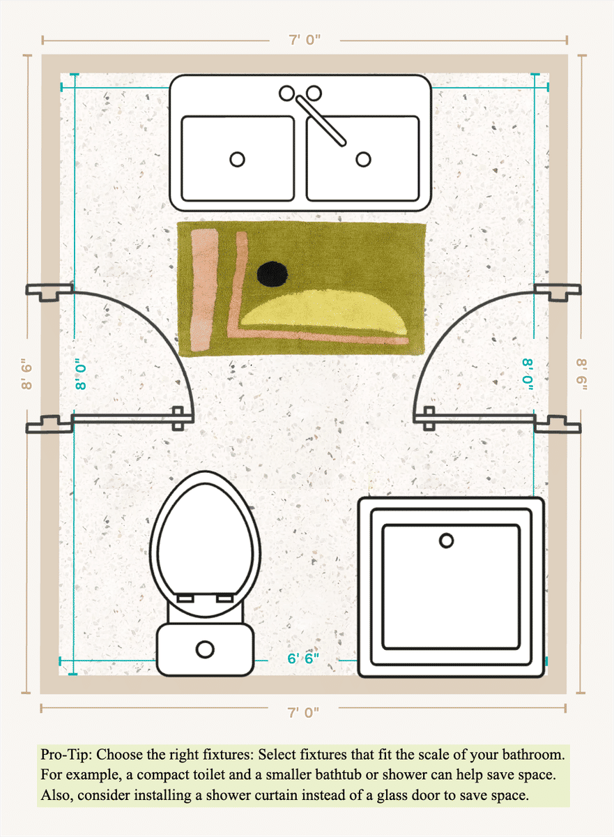 Half Bathroom Floor Plan designed by Spoak 