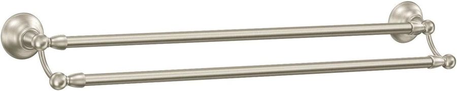 Moen Sage Collection Spot Resist Brushed Nickel 24-Inch Double-Towel Bar, Wall Mounted Bath Towel Hanger with Two Rods, DN6822BN added by Renata Blanck
