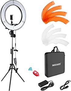 Neewer Ring Light Kit:18"/48cm Outer 55W 5500K Dimmable LED Ring Light, Light Stand, Carrying Bag for Camera,Smartphone,YouTube,TikTok,Self-Portrait Shooting, Black, Model:10088612 added by Spoak Member