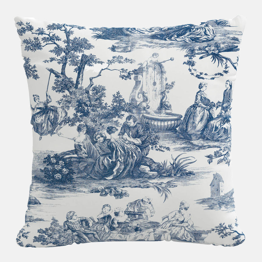 Toile Print Square Throw Pillow Cover added by ZMG Interior Design