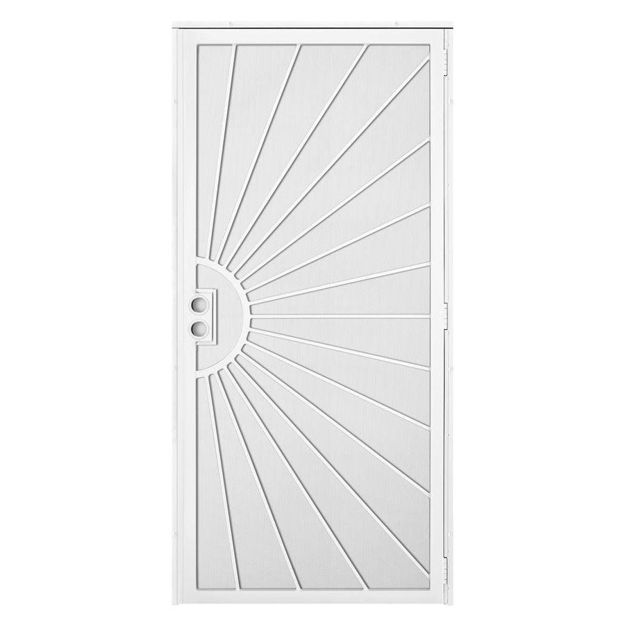 Unique Home Designs 36 in. x 80 in. Solana White Surface Mount Outswing Steel Security Door with Perforated Metal Screen 5HS610WHITE36 - The Home Depot added by sofia rue