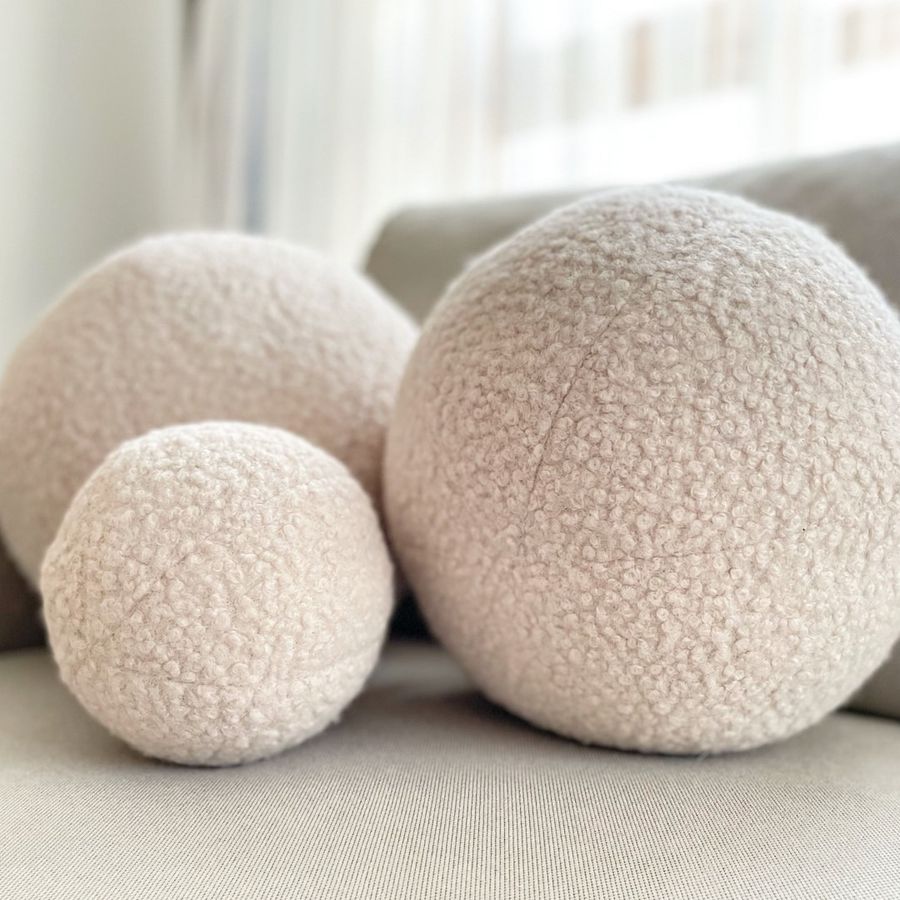 Boucle Ball Decorative Pillow Teddy Ball Cushionbest Seller - Etsy added by Paige Greene