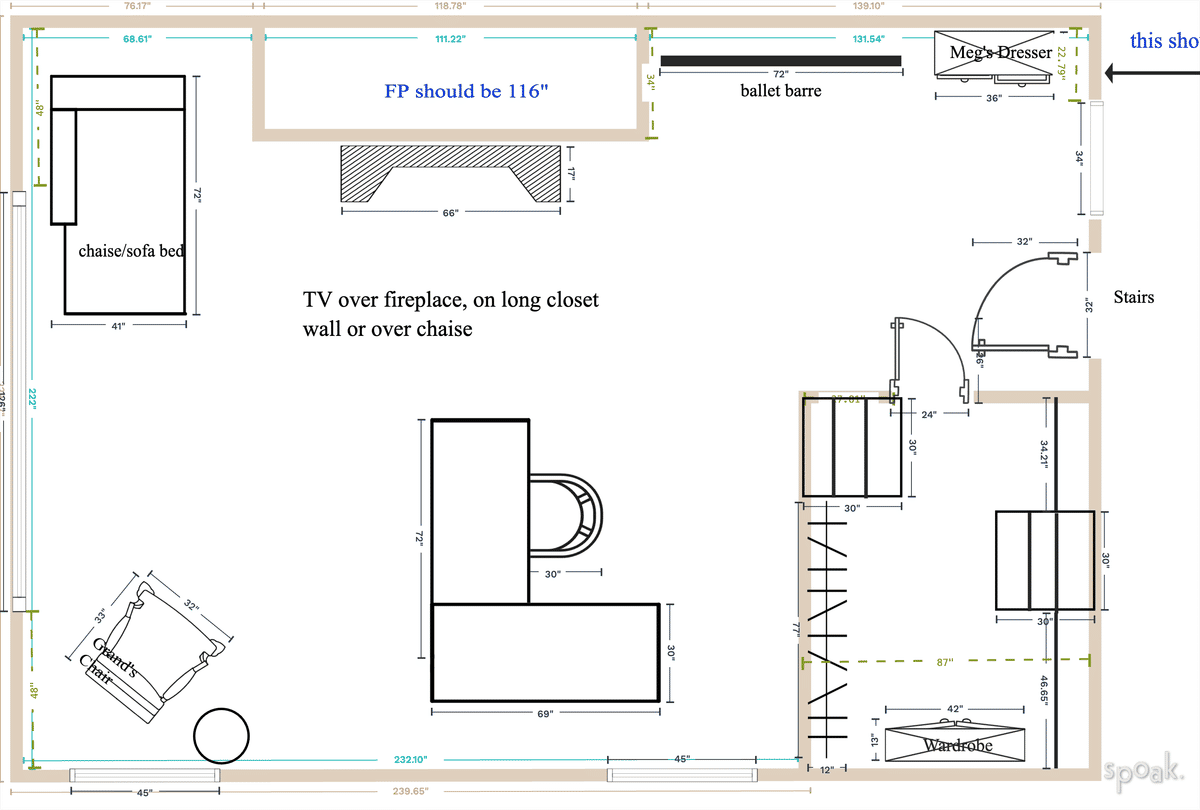 Small Great Room Layout designed by Kelsey Hymel