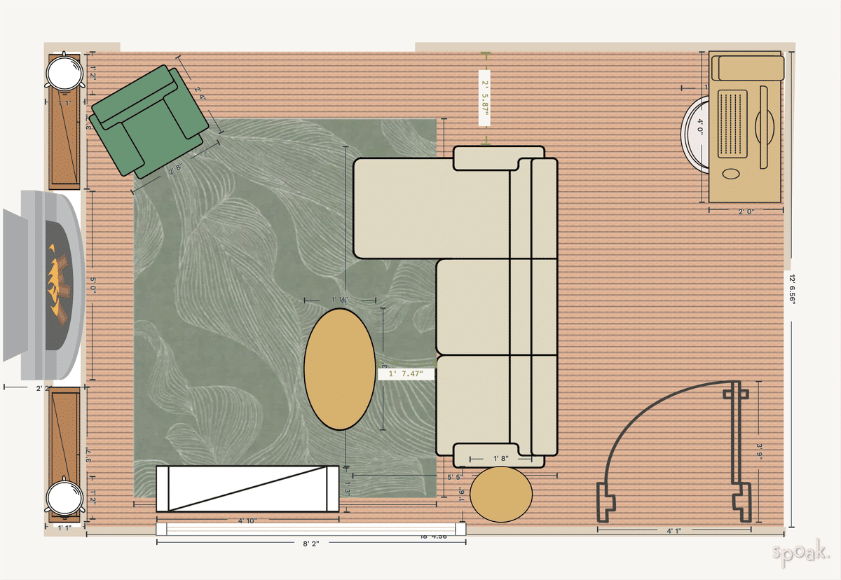 Family Room Layout designed by Amelia Rudberg