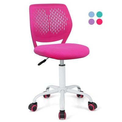 Costway Height-adjustable Ergonomic Kids Chair Breathable Mesh Desk Chair w/ Wheels Mobile Comfortable School Chair for Kids Room Pink added by Keri-Ann Crawford