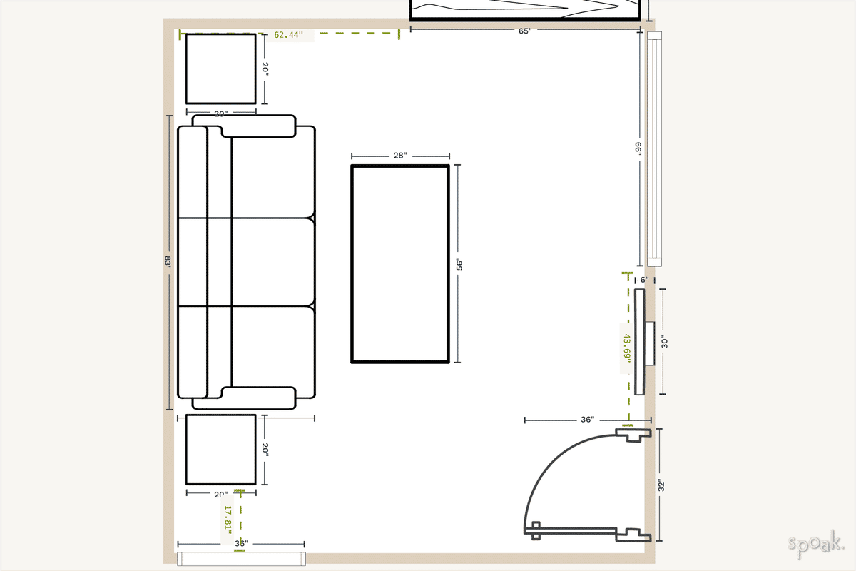 Living Room Floor Plan designed by Katie Cutler