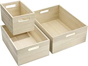 Sorbus Unfinished wood crates - Organizer bins, wooden box for Pantry organizer Storage, Closet, Arts & Crafts, Cabinet organizers, Containers for Organizing added by Hannah Dean Lawrence