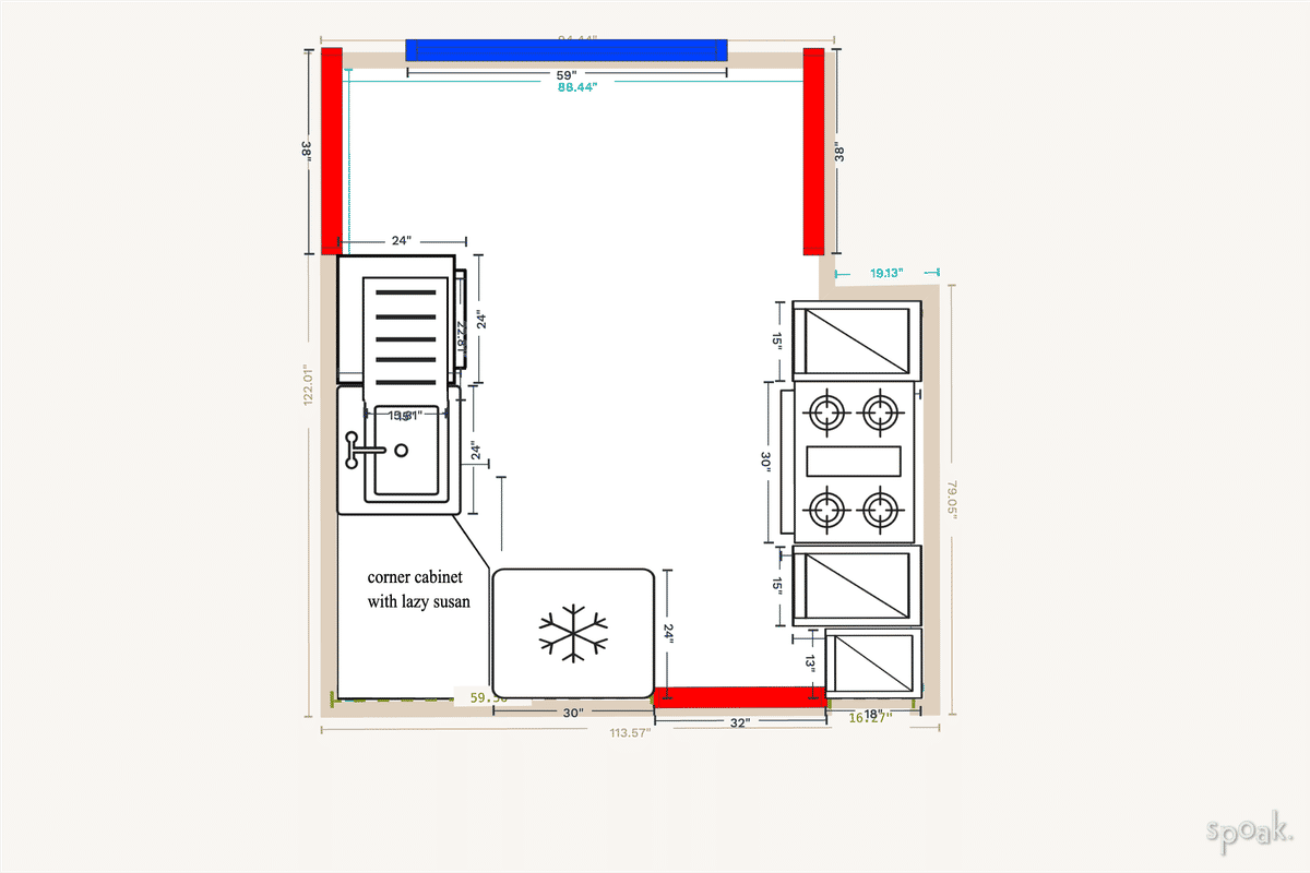Kitchen Floor Plan designed by Kristin Hagen