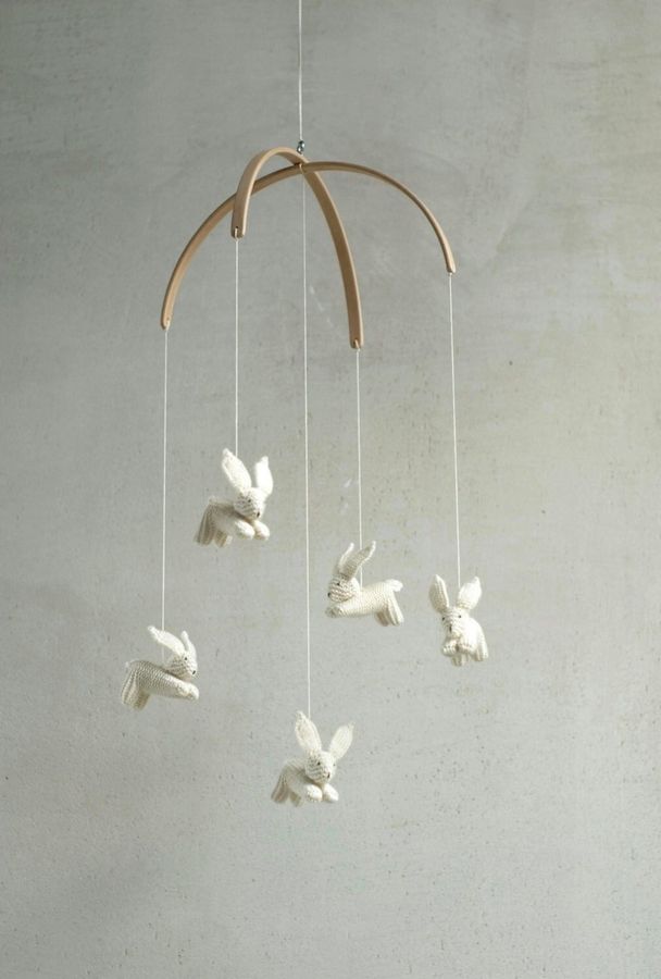 Baby Mobile / Bunny Mobile / Rabbit Mobile / Jumping Hare Mobile / Handmade Mobile - Etsy added by Jada Williams