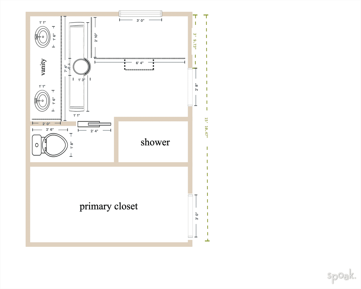 Bathroom Layout designed by Phoebe Little