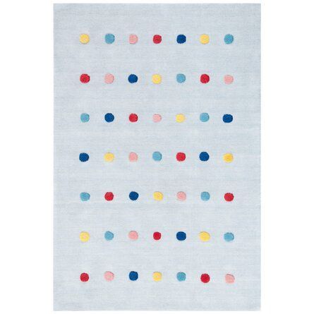 Harriet Bee Cuyahoga Polka Dots Handwoven Flatweave Wool Light Gray Area Rug | Wayfair added by Courtney Hill