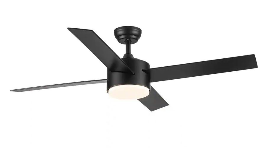 52 in. 4 Blades Matte Black Dimmable Light Ceiling Fans with Remote Control added by Emily Monsees
