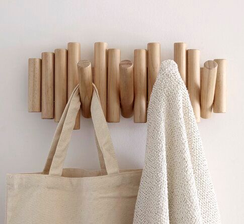 Umbra Solid Wood 5 - Hook Wall Mounted Coat Rack | Wayfair added by Lauren Elle Jones