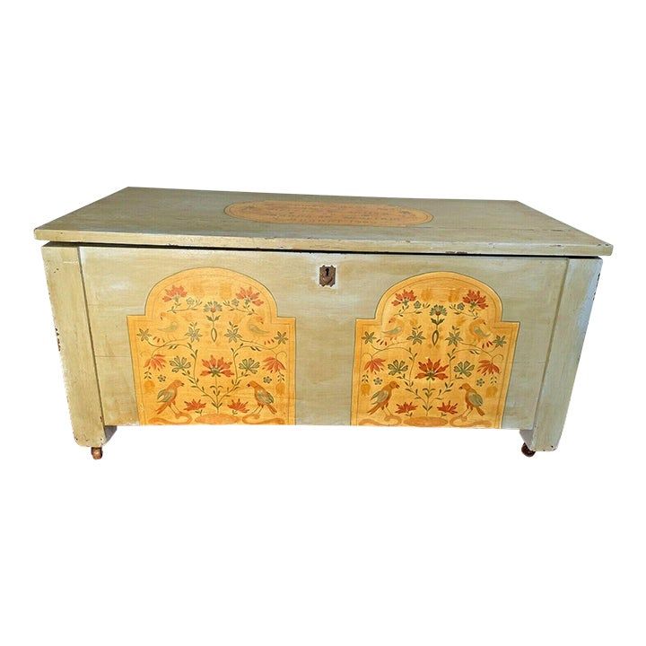 Early 20th Century Antique American Hand-Painted Folk Art Dowry Chest added by Nora Abramov