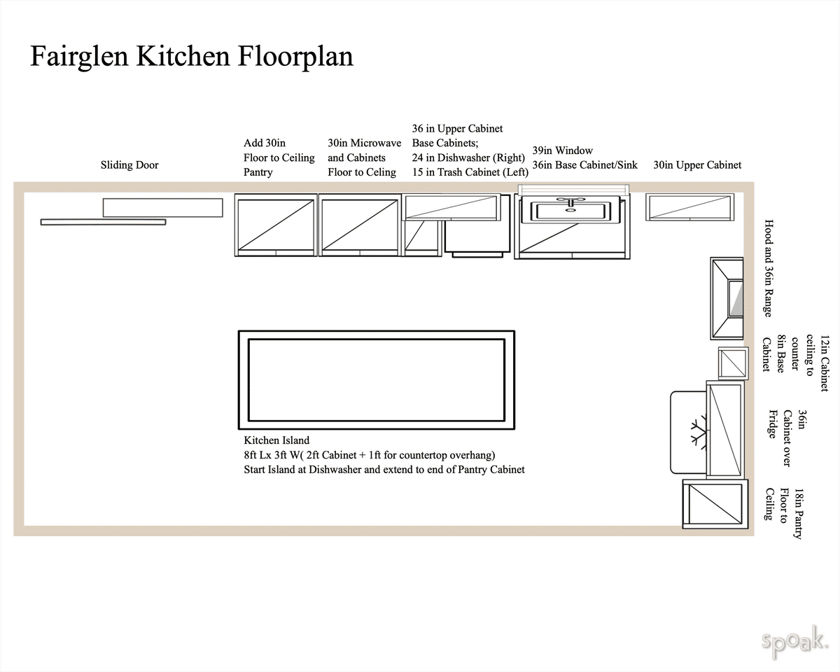 Rectanglar Kitchen Plan designed by Jayme Weaver