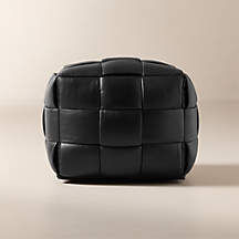 Jabas Black Woven Leather Pouf added by Lindsay Medendorp