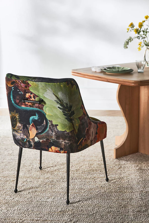 Velvet Lena Elowen Dining Chair - green motif added by Danyale McCurdy-McKinnon, PhD