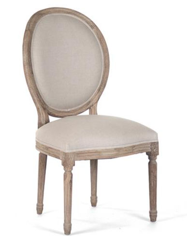 Madeleine French Country Oval Linen Limed Oak Dining Side Chair added by Victoria Zenns