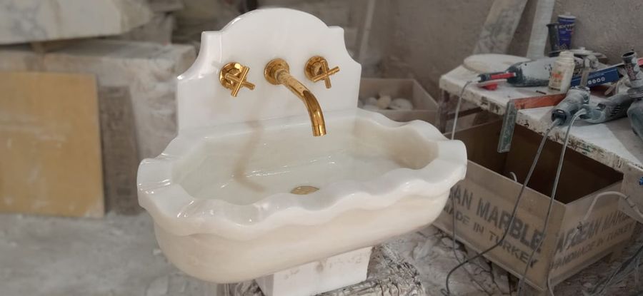 White Marble Sink, Light Veined Washbasin, Custom Order Marble Sink, Hand Carved Sink,powder Room Sink - Etsy added by sarah spagnola