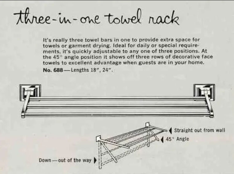 Antique Hall Mack 24" "Three-in-One Towel Rack" - Display Shelf - Circa 1962 added by Serena Finnerty