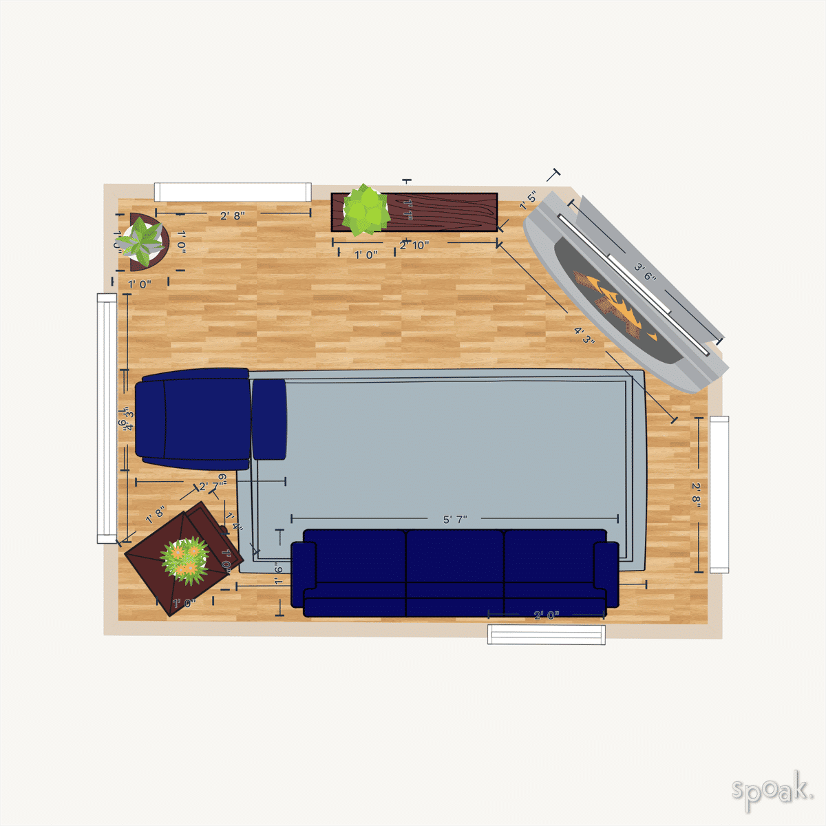Living Room Floor Plan designed by Jennifer Couture