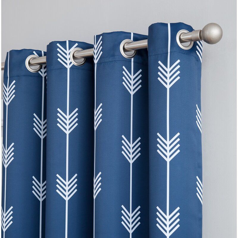 Clontarf Geometric Blackout Thermal Grommet Curtain Panels (set of 2) in Navy added by Kate Lynn Nemett