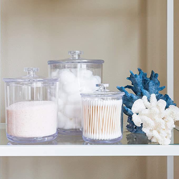 Youngever 60-Ounce, 30-Ounce and 15-Ounce Clear Plastic Apothecary Jars Set of 3 added by Heather Kunz