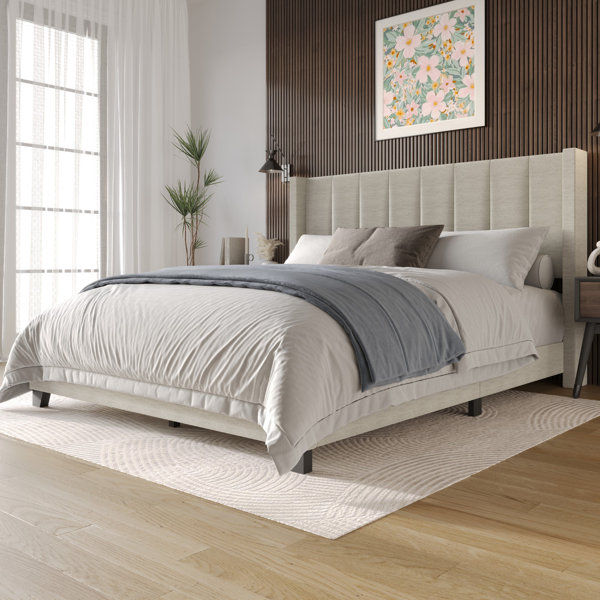 Batholo Upholstered Wingback Bed added by Sarah Jackson