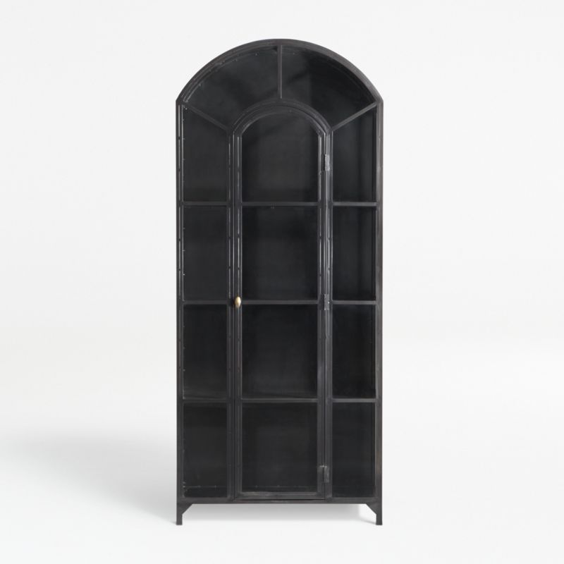Ventana Black Glass Display Curio Storage Cabinet + Reviews | Crate & Barrel added by Adisen Giorcelli