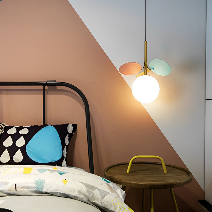 Colorful Creative Glass Flower Leaves Nordic Pendant Lights Chandelier added by HELEN SALGADO