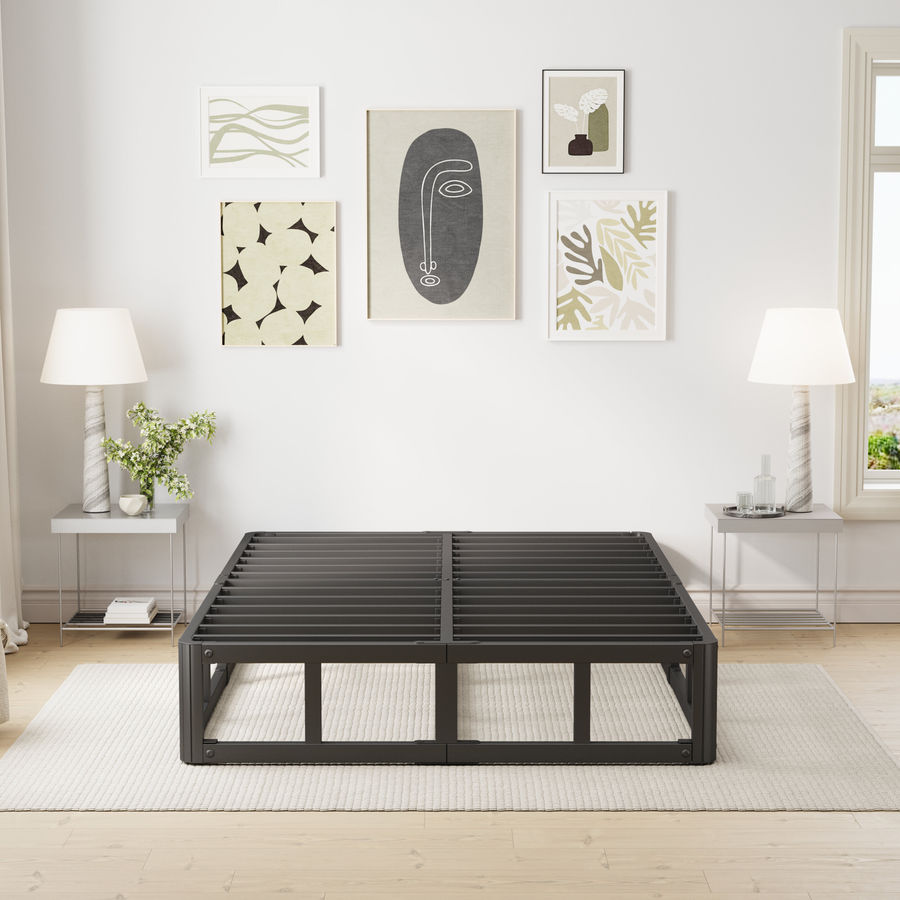 Alwyn Home 9" Metal Platform Bed Frame, Heavy Duty Thickened Steel Slat Support to 2000lbs, Easy Assembly & Reviews | Wayfair added by Hannah McKernan