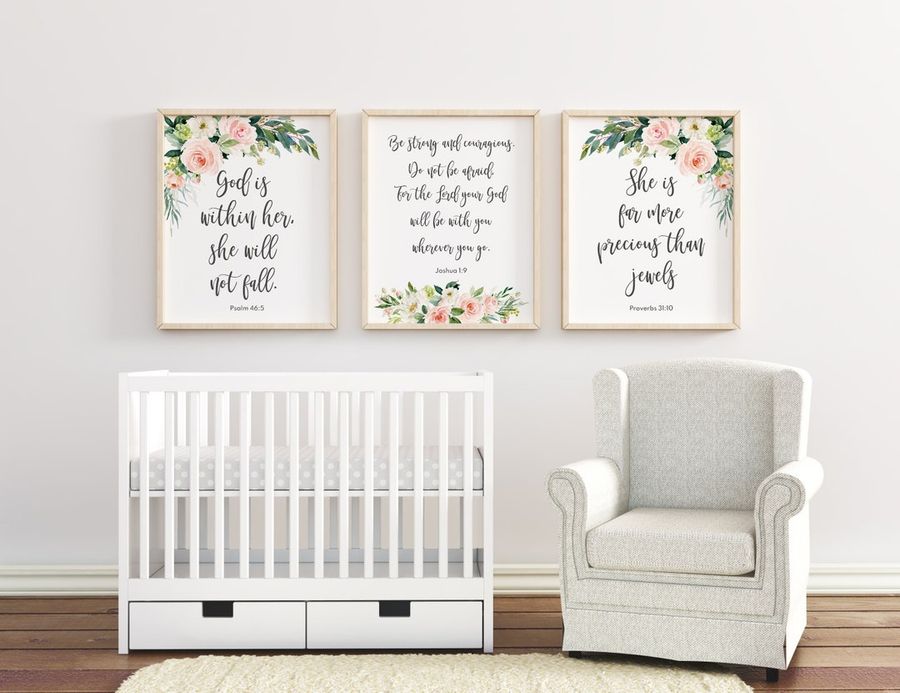 Baby Girl Nursery Bible Verses Christian Baby Gift Nursery - Etsy added by Spoak Member