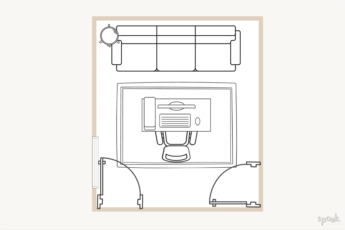Square TV Room Layout designed by Katelyn Yount