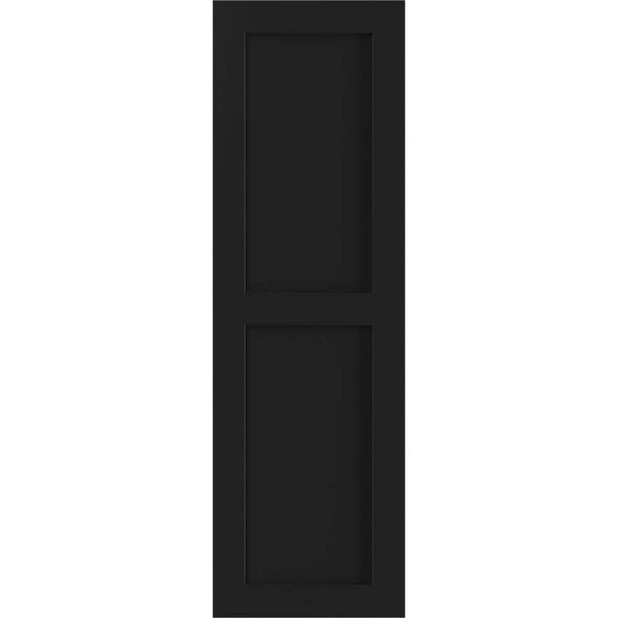 Ekena Millwork 12 in. x 27 in. PVC True Fit Two Equal Flat Panel Shutters Pair in Black TFP101FPF12X027BL - The Home Depot added by Danielle Eiler