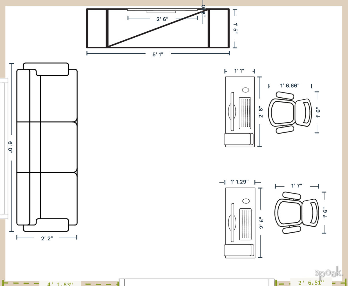 TV Room Floor Plan designed by Kim Orlandini