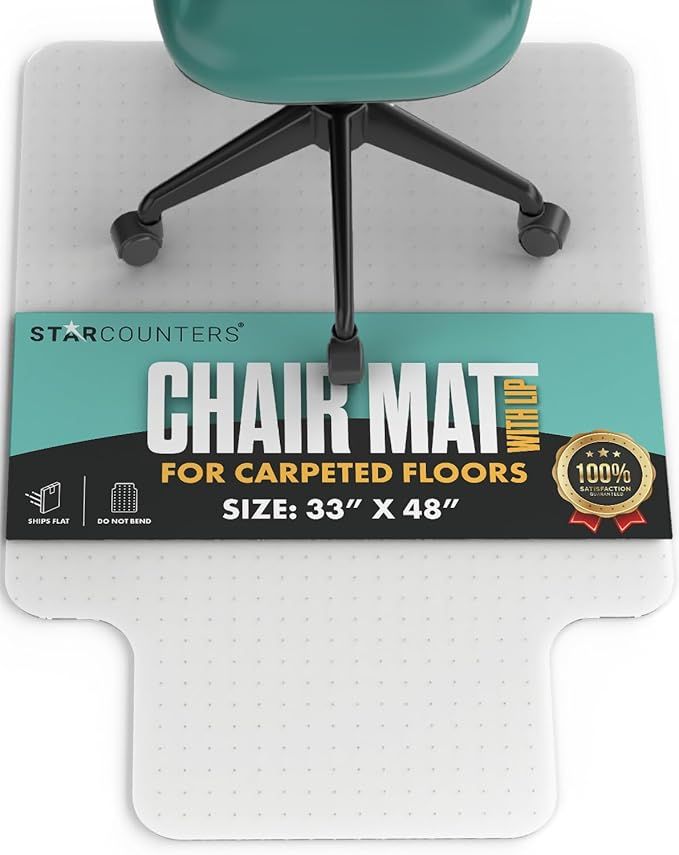 Office Chair Mat for Carpet - Desk Chair Mat for Carpet Protector Mat for Office Chair - Computer Chair Mat for Carpet - Office Floor Mats for Rolling Chairs Carpet - 33" x 48", Carpet with Lip added by Jessica Koczwara