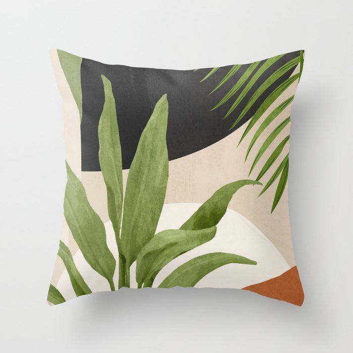 Abstract Art Tropical Leaf 11 Throw Pillow by ThingDesign added by Chesiree Katter
