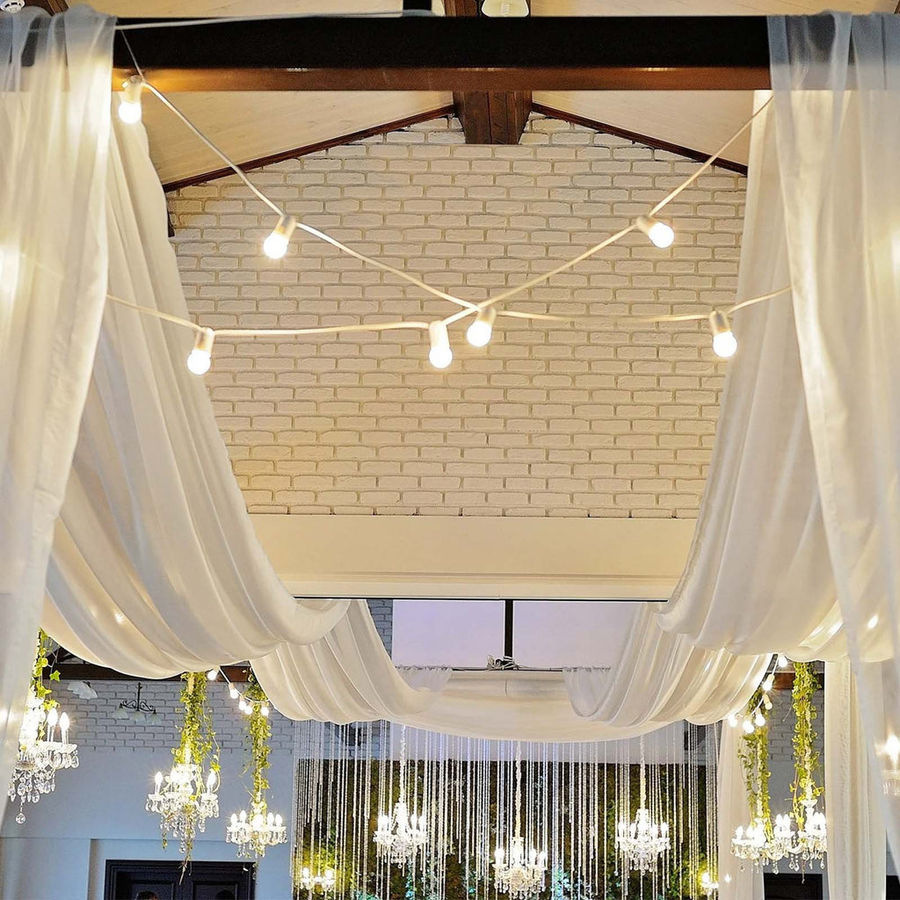 10ftx30ft Ivory Sheer Ceiling Drape Curtain Panels Fire Retardant Fabric added by Angelina Panasyuk