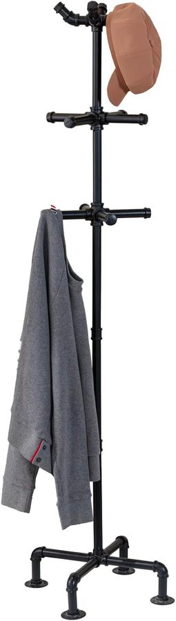 MyGift 64 Inch Industrial Black Metal Freestanding Coat Rack Stand with Realistic Pipe Design and 12 Hooks, Entryway Organizer for Hanging Coats, Hat, Handbags, Scarves added by Rebecka Miller