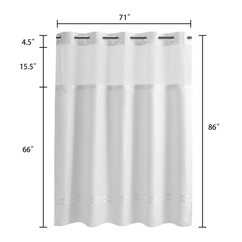 Lurean Polyester Stripe Shower Curtain With Snap-In Liner added by REVEAL METHOD LLC