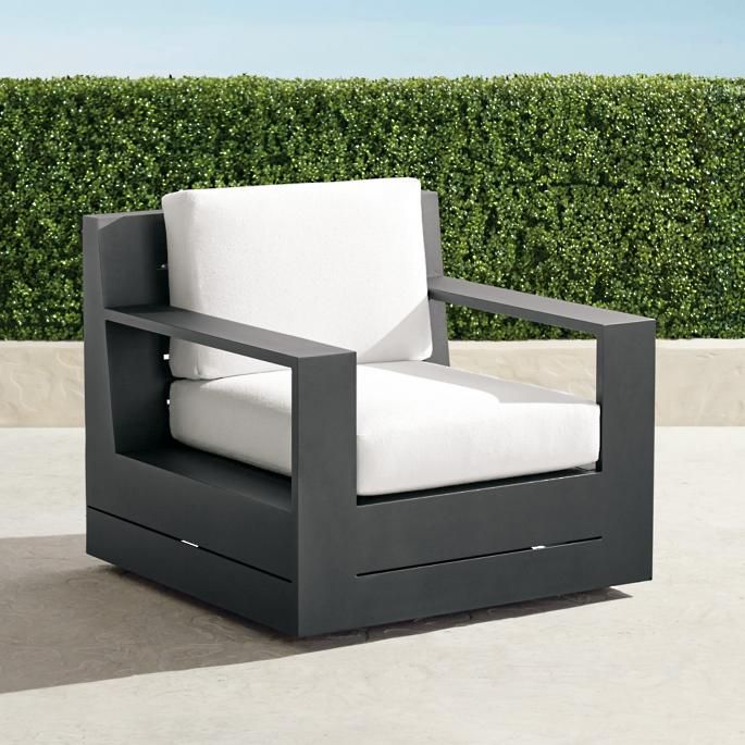 St. Kitts Swivel Lounge Chair in Matte Black Aluminum with Cushions added by Morgan Hatch