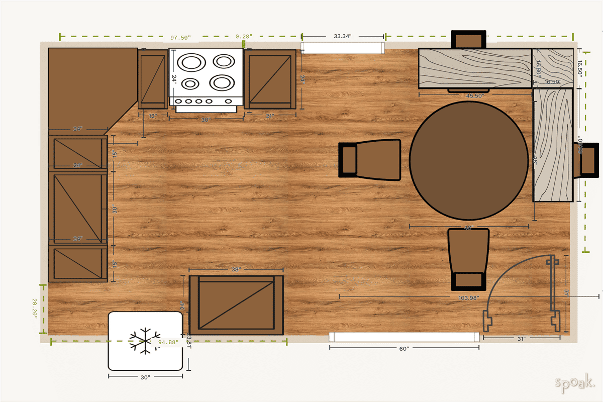 Kitchen Floor Plan designed by Caitlin Boyden